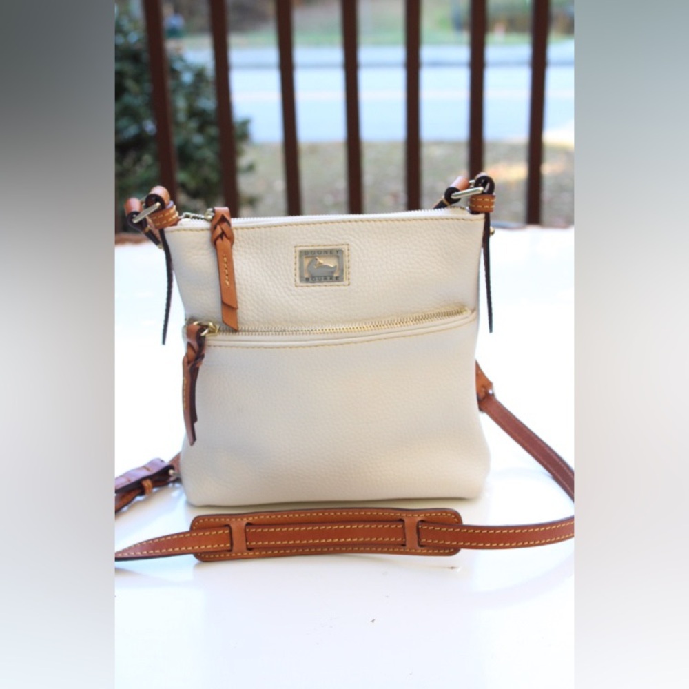Dooney & Bourke Cream Crossbody with Tan Trim